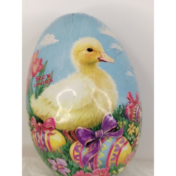 Easter Bunny Rabbit Elegant Oval Egg Canister W/Duck And Egg's Paper Mache... - Picture 2 of 7
